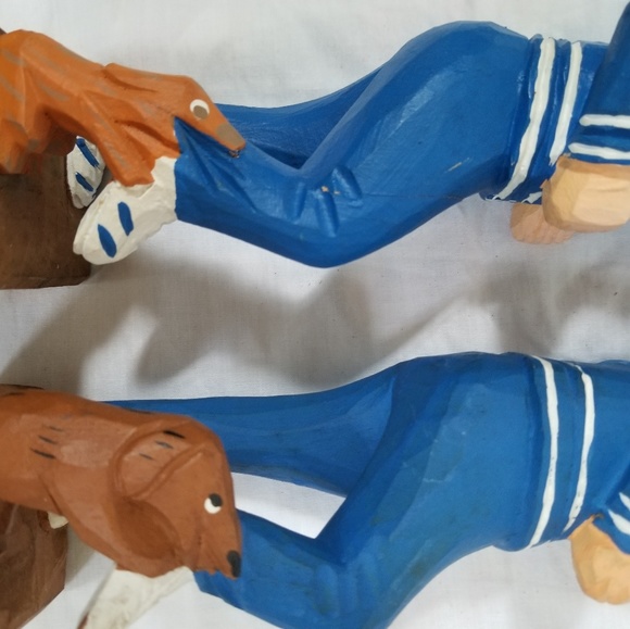 Aldon Hand Carved 1981 Wooden Couple Figures - Picture 4 of 8